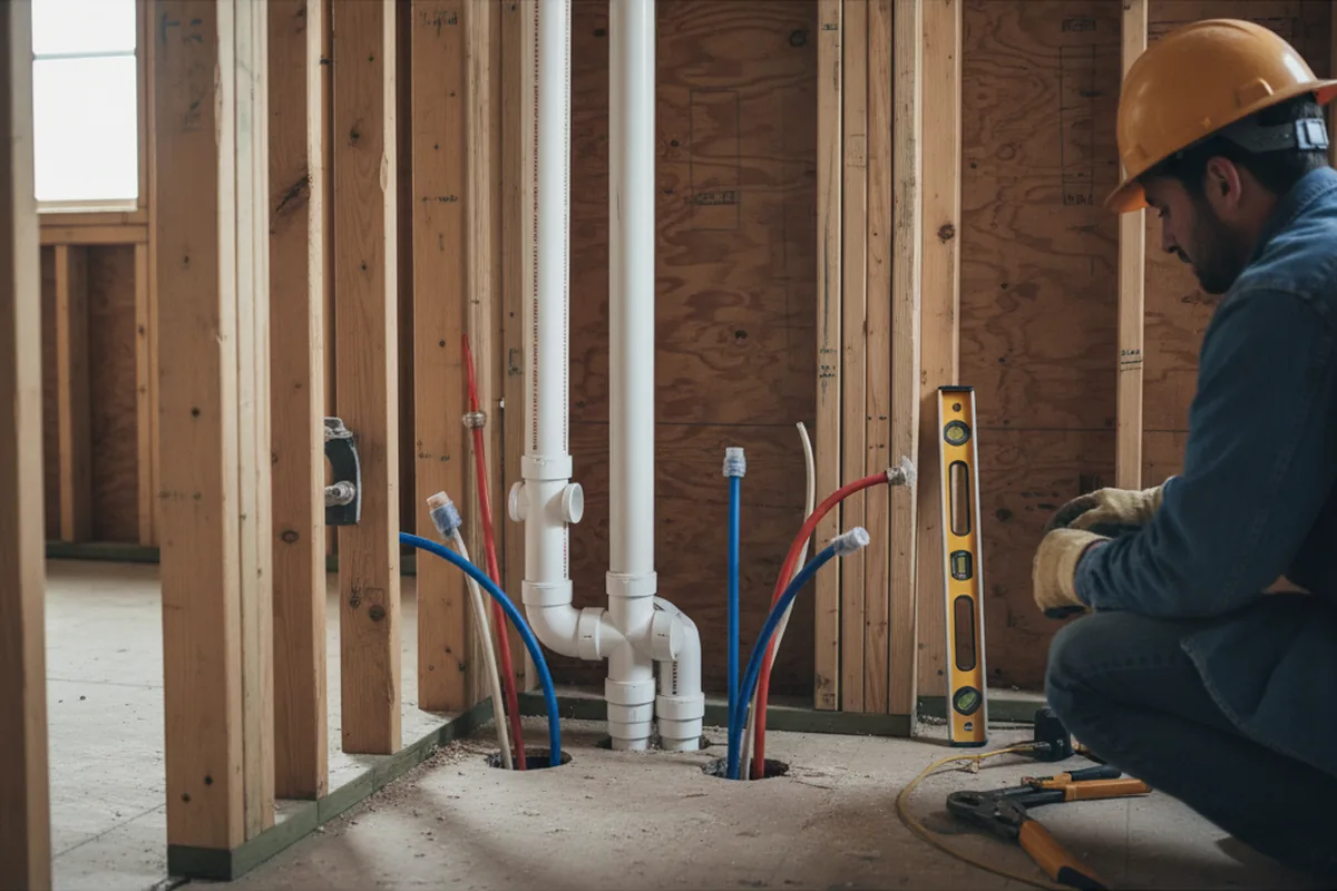Drain and supply rough-in during Toilet Repair and Installation in Clarkesville
