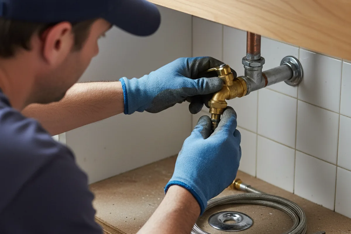 Shutoff valve and fitting work during Emergency Plumbing in Clarkesville